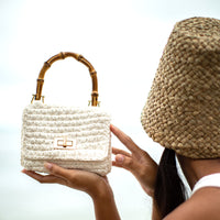 AIRMAIL Mini Crochet Handbag In White