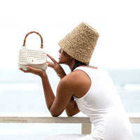 AIRMAIL Mini Crochet Handbag In White