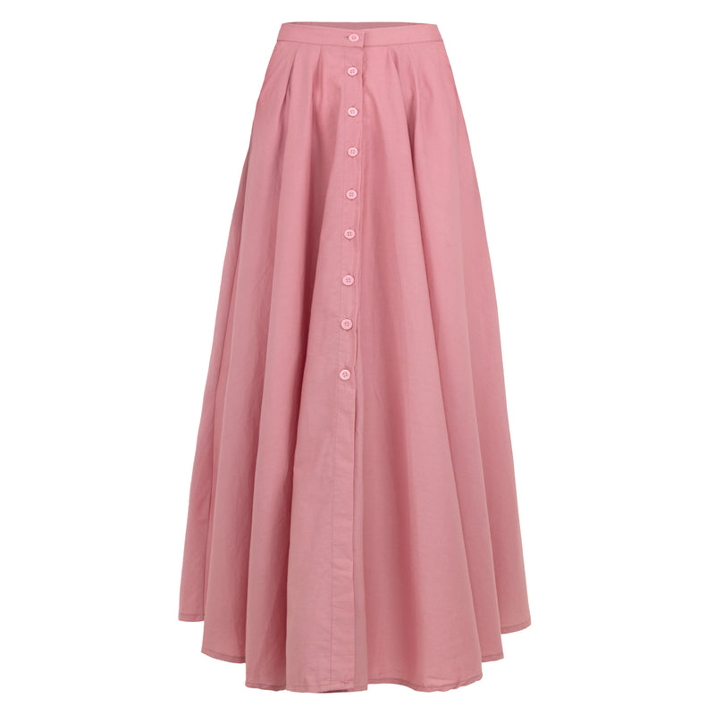 ARUM Pleated Maxi Skirt in Blush Pink