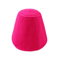 Gani hat in hot pink is hand-crocheted in breathable cotton yarn by our local artisans in Java island. Featuring a modern twist of the cloche hat shape, this hat has sturdy textures and fluid proportions. Fold the brim part to shape it into a sailor hat style.