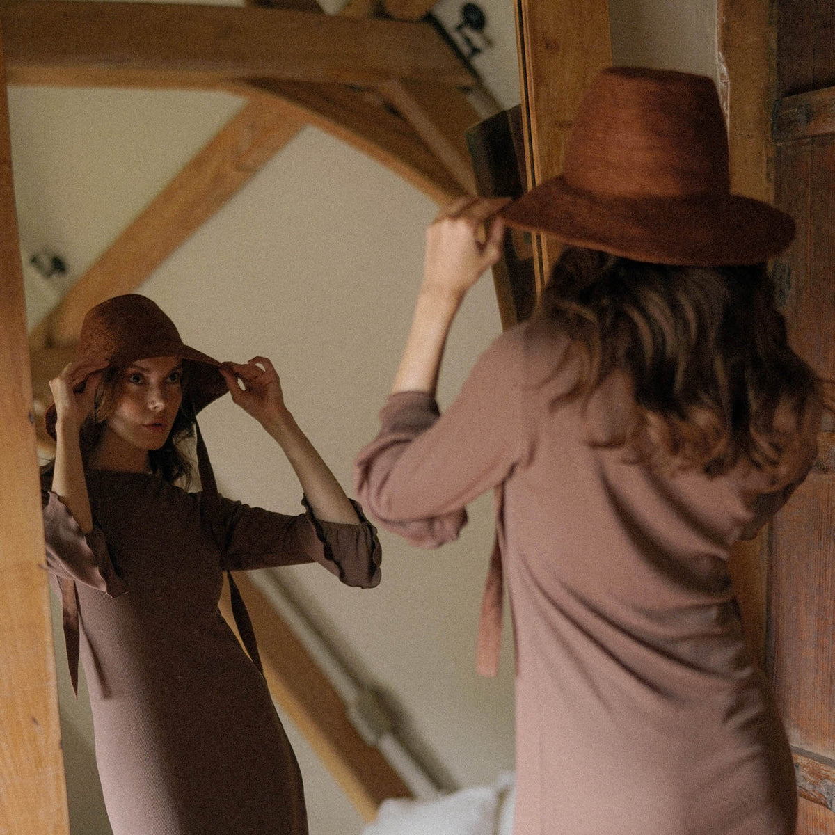 Meg Jute Straw Beach Hat in Burnt Sienna. Beautifully crafted with a tall crown shape and medium-width brim to bring back the effortless classic charm. Take this hat to your next outdoor adventure or simply style up your daily grocery shop trips!