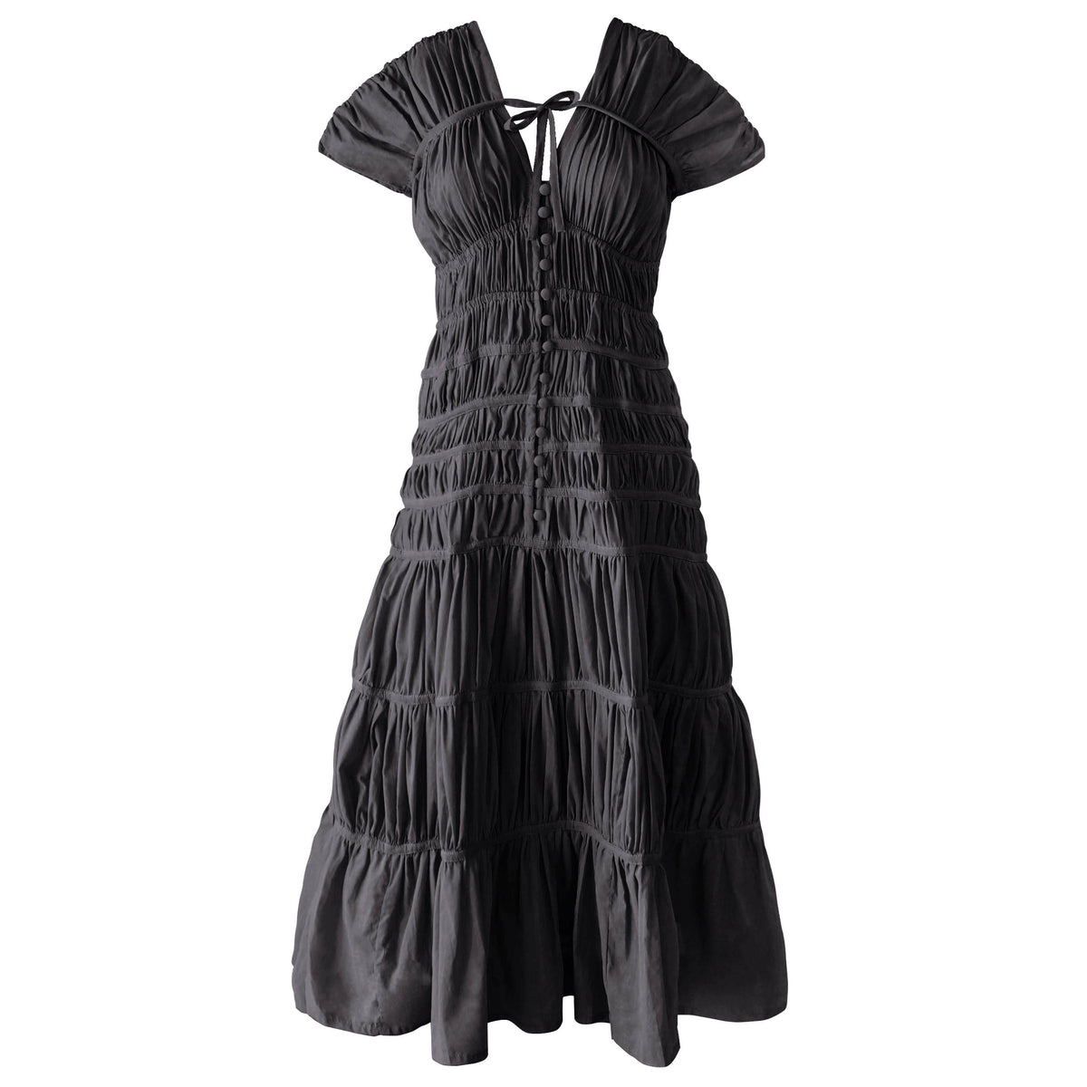 SRIKANDI Ruffle Maxi Dress In Black