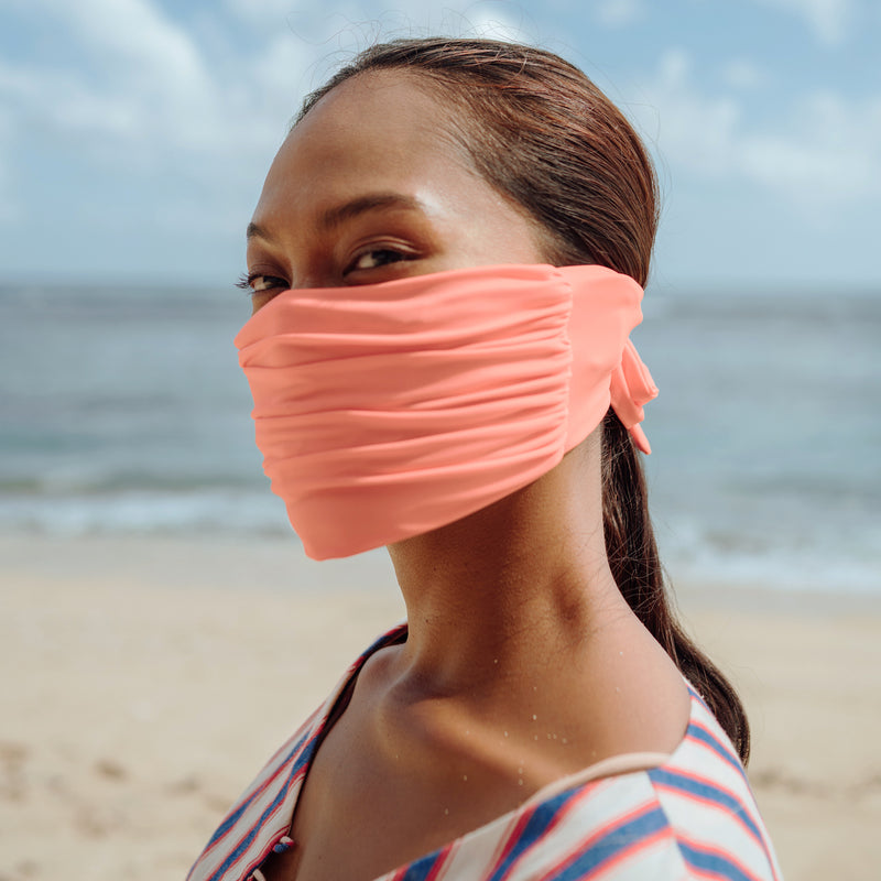 MASKANA UV50 Waterproof Gaiter Face Mask, in Peach Nectar