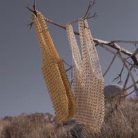 Kama Wooden Beads Crochet Bag in Pale Yellow - Macrame Bag