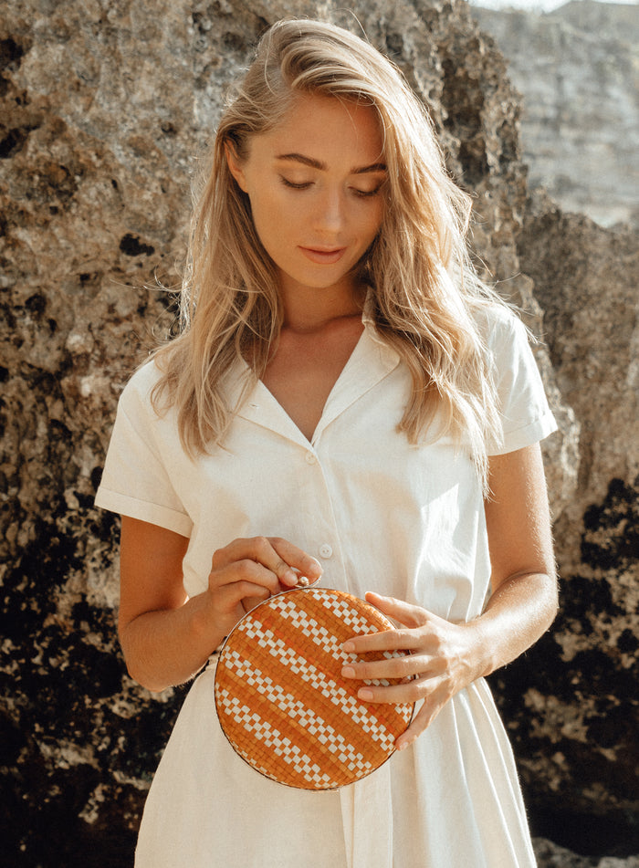 Matta Marie Handwoven Straw Clutch