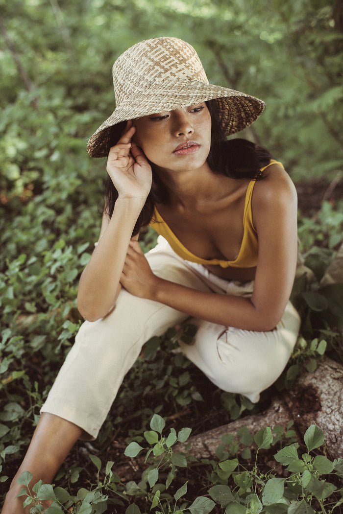 Chapeau de paille de pêcheur Bornéo, en beige