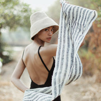 Fatima Hand-loomed Raw Cotton Scarf, in Beige (Pre-order)
