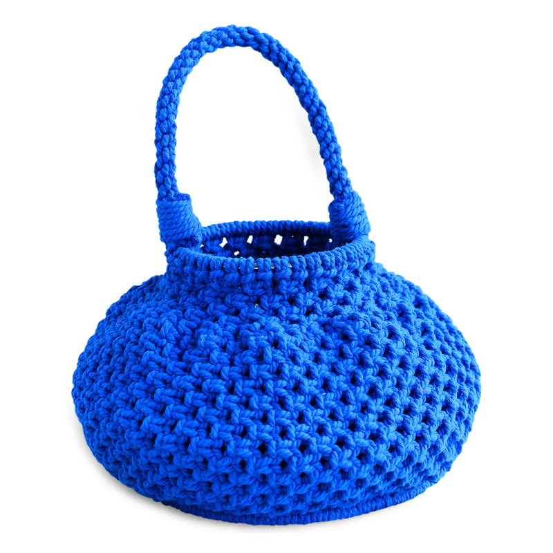 Naga Macrame Crochet Bucket Bag in Azure Blue